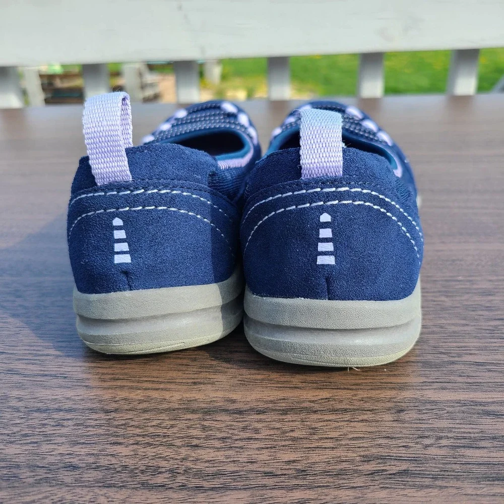 Lands' End Casual Bungee Blue Suede Slip On Shoes Women's 7B - Picture 4 of 10